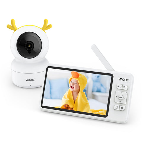 Zertifiziert Überholt, Vacos 720p Babyphone Video-Überwachungsgerät, 5 Zoll LCD Bildschirm mit HD Baby Monitor 1280*720p