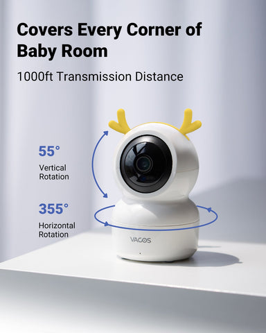 Zertifiziert Überholt, Vacos 720p Babyphone Video-Überwachungsgerät, 5 Zoll LCD Bildschirm mit HD Baby Monitor 1280*720p