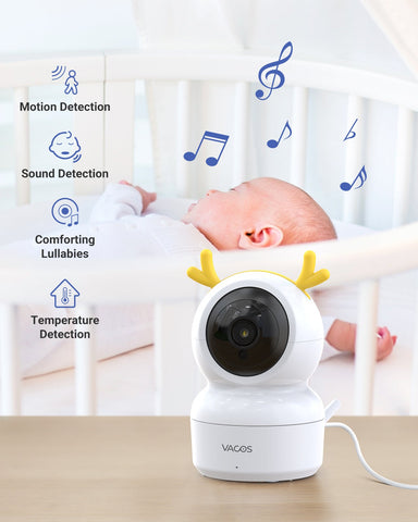 Zertifiziert Überholt, Vacos 720p Babyphone Video-Überwachungsgerät, 5 Zoll LCD Bildschirm mit HD Baby Monitor 1280*720p