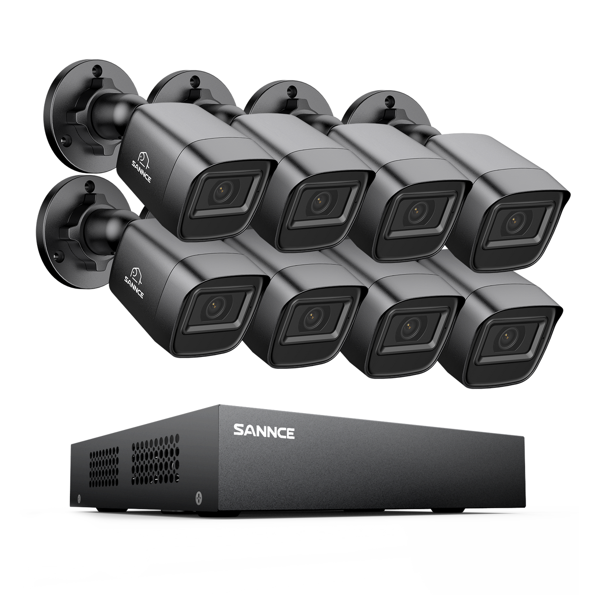 1080P 8-Kanal Wired Security DVR System mit 8pcs 2MP Outdoor Bullet CCTV-Kameras, Smart Human / Vehicle / Motion Detection