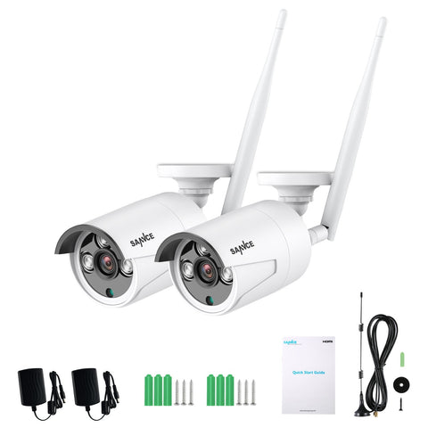 10-Kanal Wireless Security Camera System, 5MP NVR mit 10,1'' LCD-Monitor, 2 Stück IP-Kameras AI Human Detection, Remote Access & Smart Motion Alerts, Arbeit mit Alexa