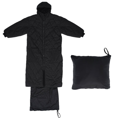 Elektrisch beheizter langer Mantel, tragbarer Schlafsack, 3 Temperaturregelungsmodi, leichtes und wasserdichtes Gewebe, warme Kleidung für draußen und drinnen für Camping, Jagd, Wohnmobilausflüge