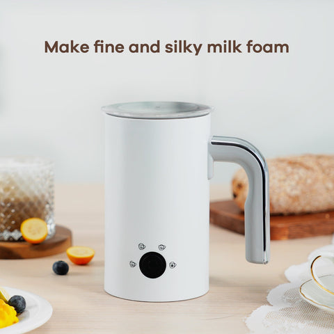 Electric Milk Frother, 4 in 1 Automatic Electric Milk Steamer, Cold and Hot Milk Foam Maker & Milk, Chocolate Warmer for Cappuccino, Hot Chocolates, Macchiato, Latte, NTC Temperature Control System