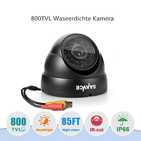 Dome Kamera,SANNCE Analoge IP66 Wasserdicht Überwachungskamera 800TVL Camera mit 24 rotem LED Licht