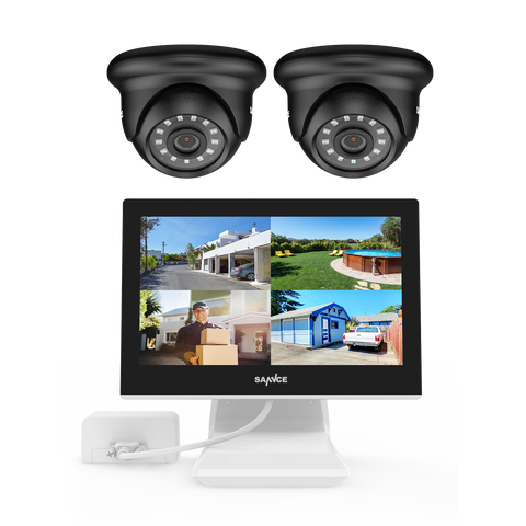 Copy of 1080p 4 Channel DVR w/ 2 2MP Outdoor Dome Security Camera System, 10.1’’ LCD Colorful Monitor