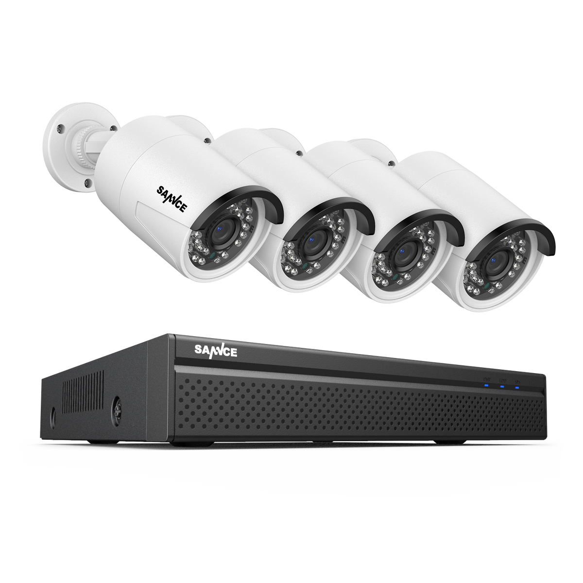 Drahtloses 3mp Full PoE HD-IP-Kamerasystem, 8-Channel NVR and 4 teiligen Überwachungskameras w/ Ton